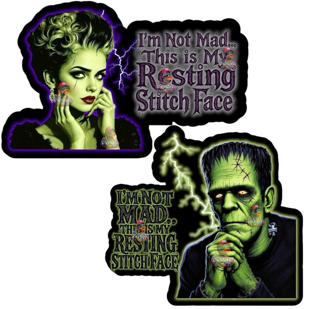 40 Sticker Pack - Frankenstein & Bride of Frankenstein